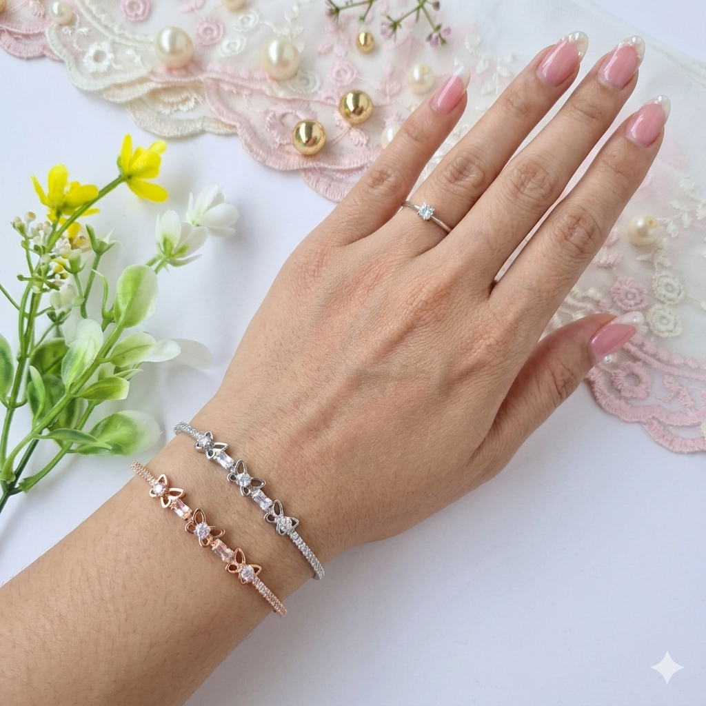 Silver Butterfly Cuff Bangle
