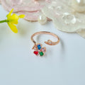 Rainbow Luxe Bloom Adjustable Rings