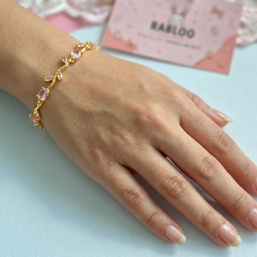 Pink Tulip Vine Bracelet