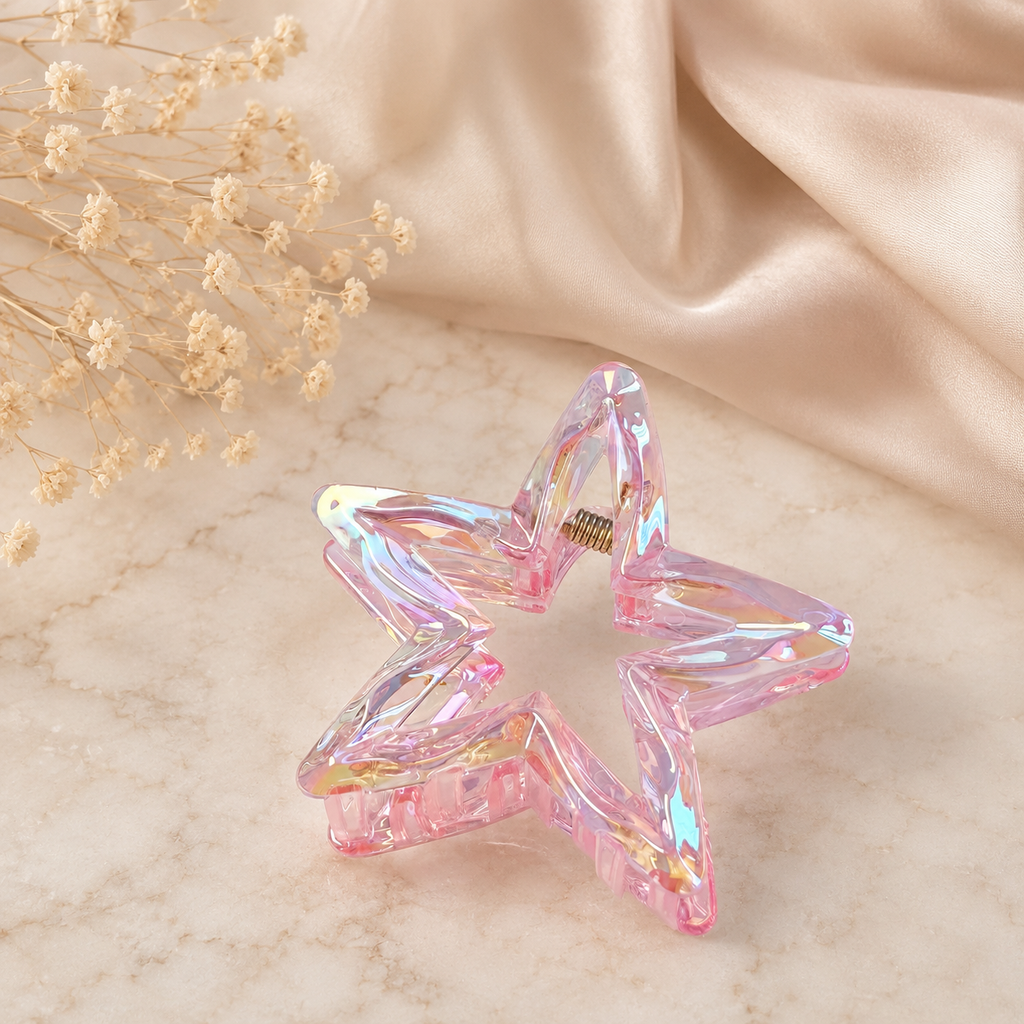 Blush Petal Sparkle Star Clip