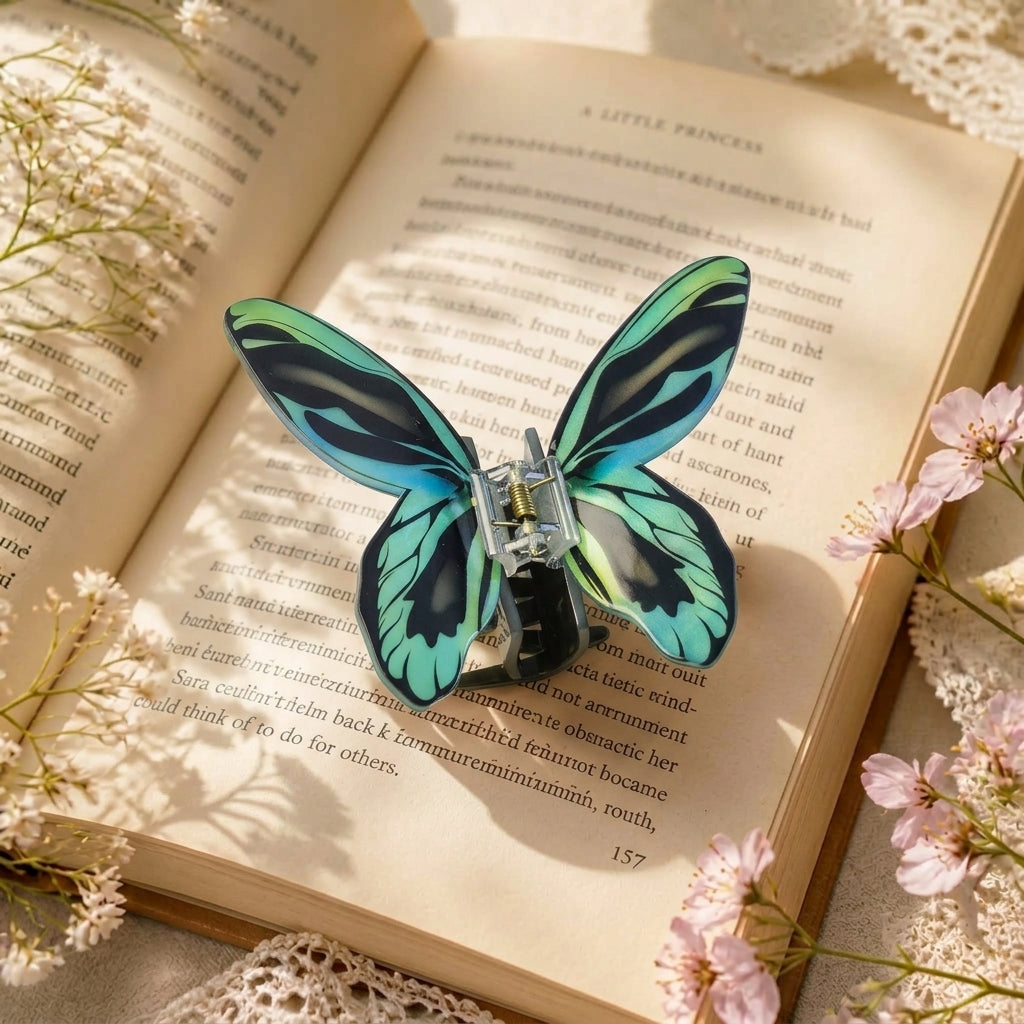 Turquoise Popup Butterfly Claw Clip