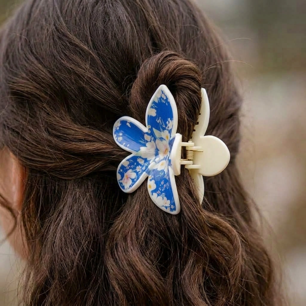 Royal Blue Sweet Charm Plumeria Claw Clip