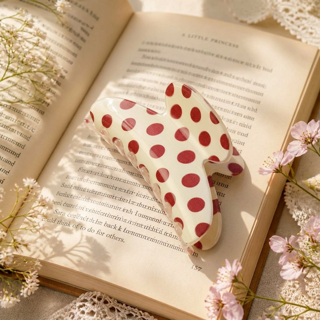 Retro Polka Dot Claw Clip