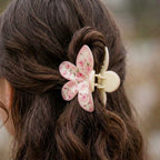Pink Rose Sweet Charm Plumeria Claw Clip
