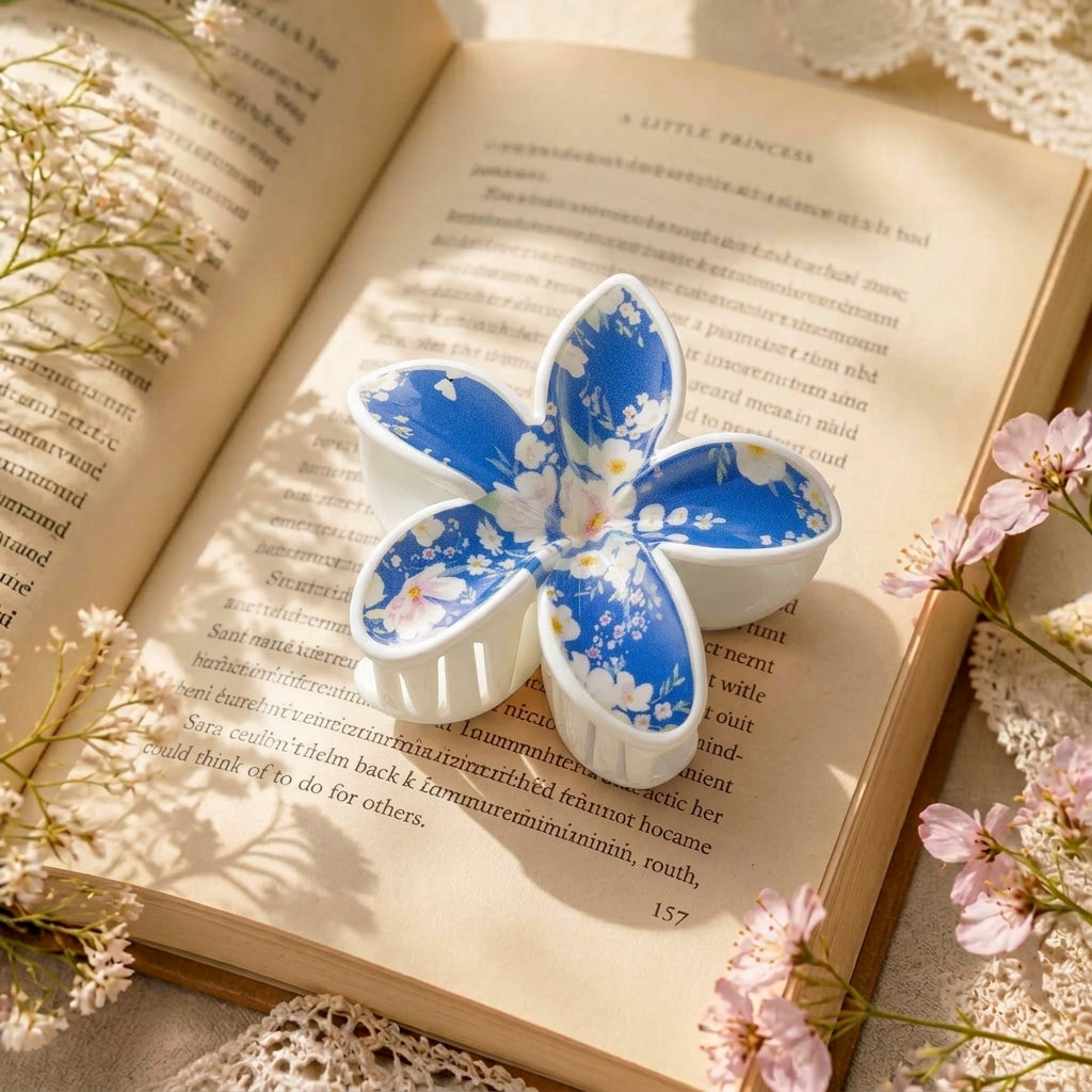 Royal Blue Sweet Charm Plumeria Claw Clip
