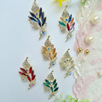 Silver shine Leaf Brooch/Hijab pin