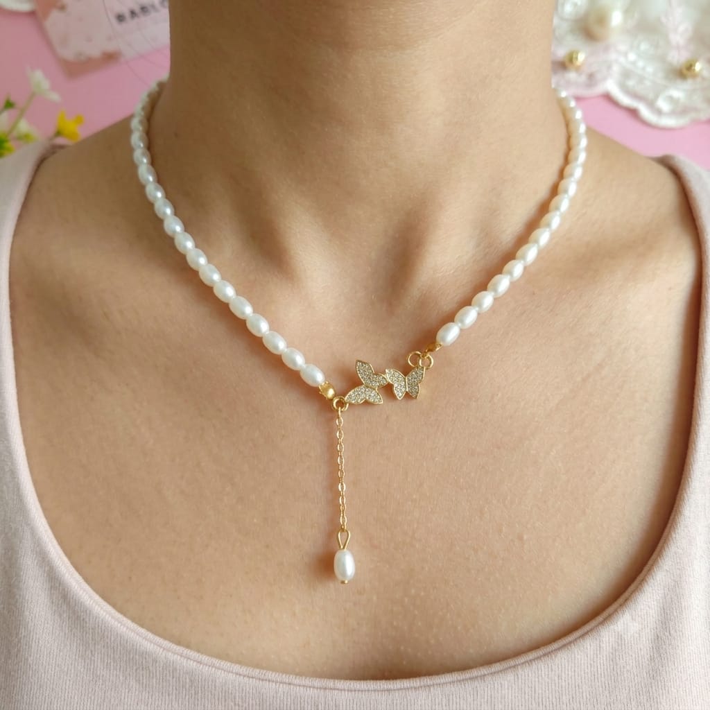 Pearl Butterfly Necklace