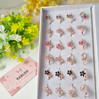 Fuchsia Glow Bloom Adjustable Rings