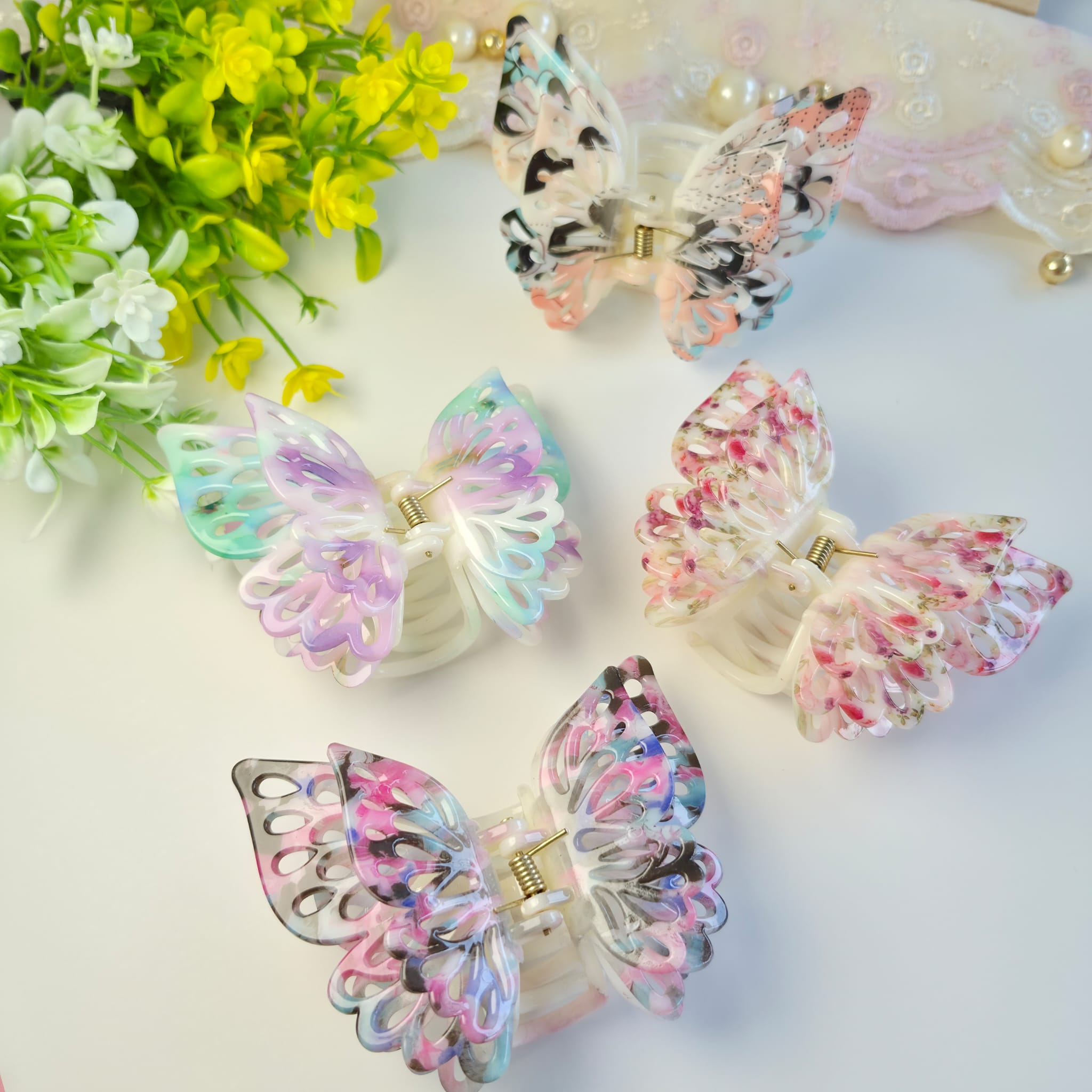 3D Butterfly Black Pink Version Hair Claw Clip