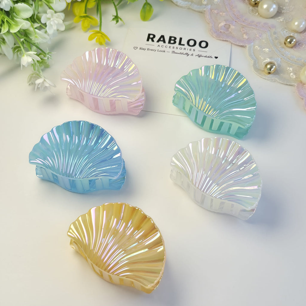 Ocean Blue Mermaid shell claw clips