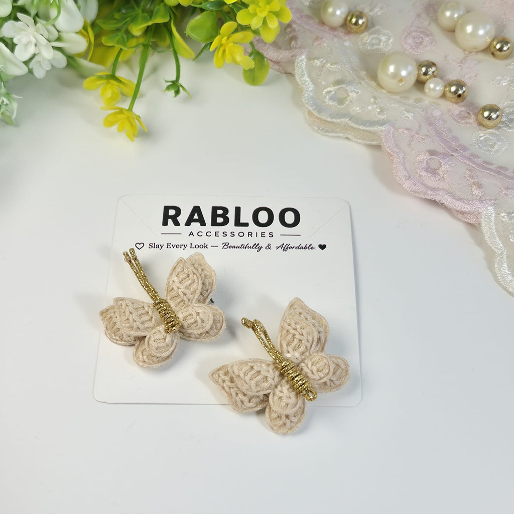 Latte Flutter Butterfly Clips