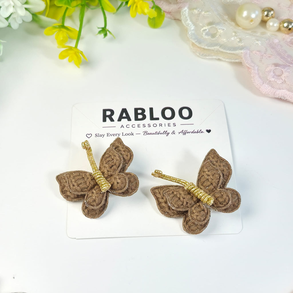 Chocolate brown Flutter Butterfly Clips