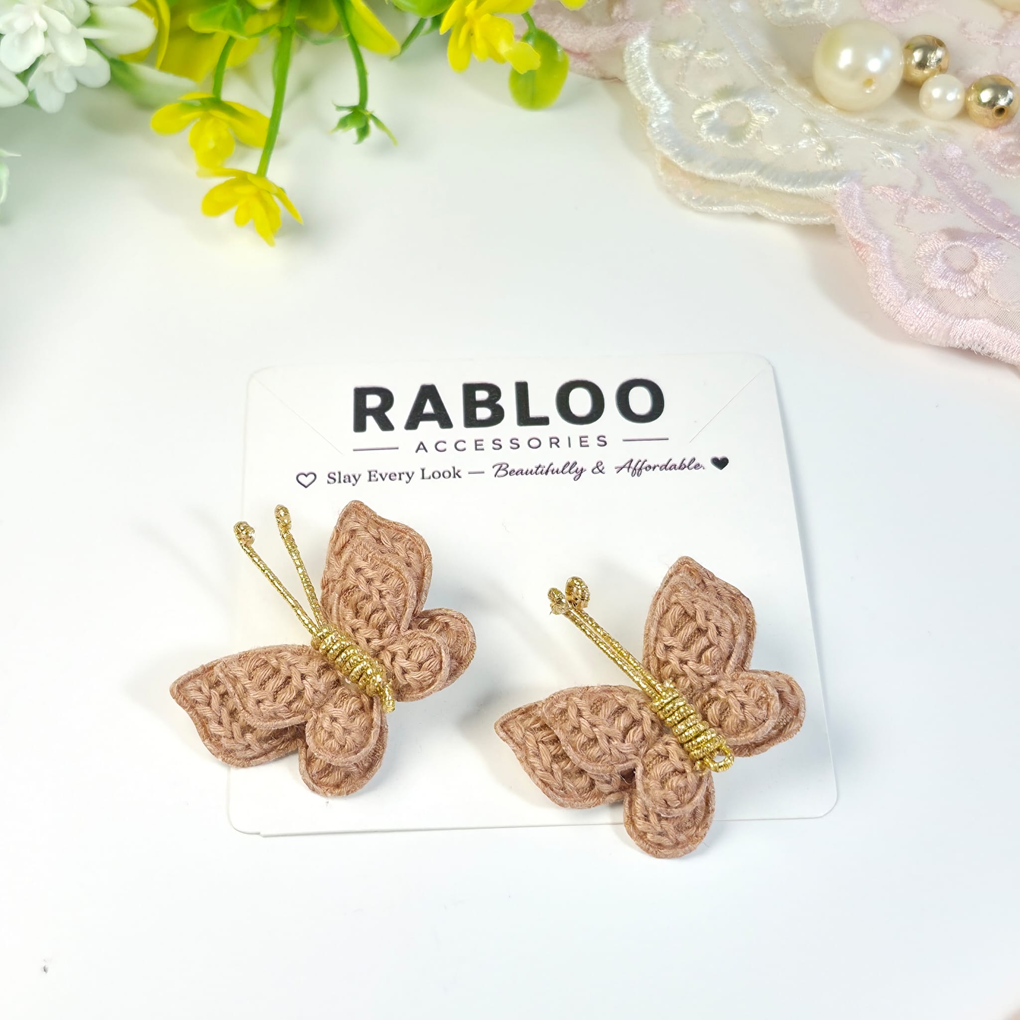 Capuchino Flutter Butterfly Clips