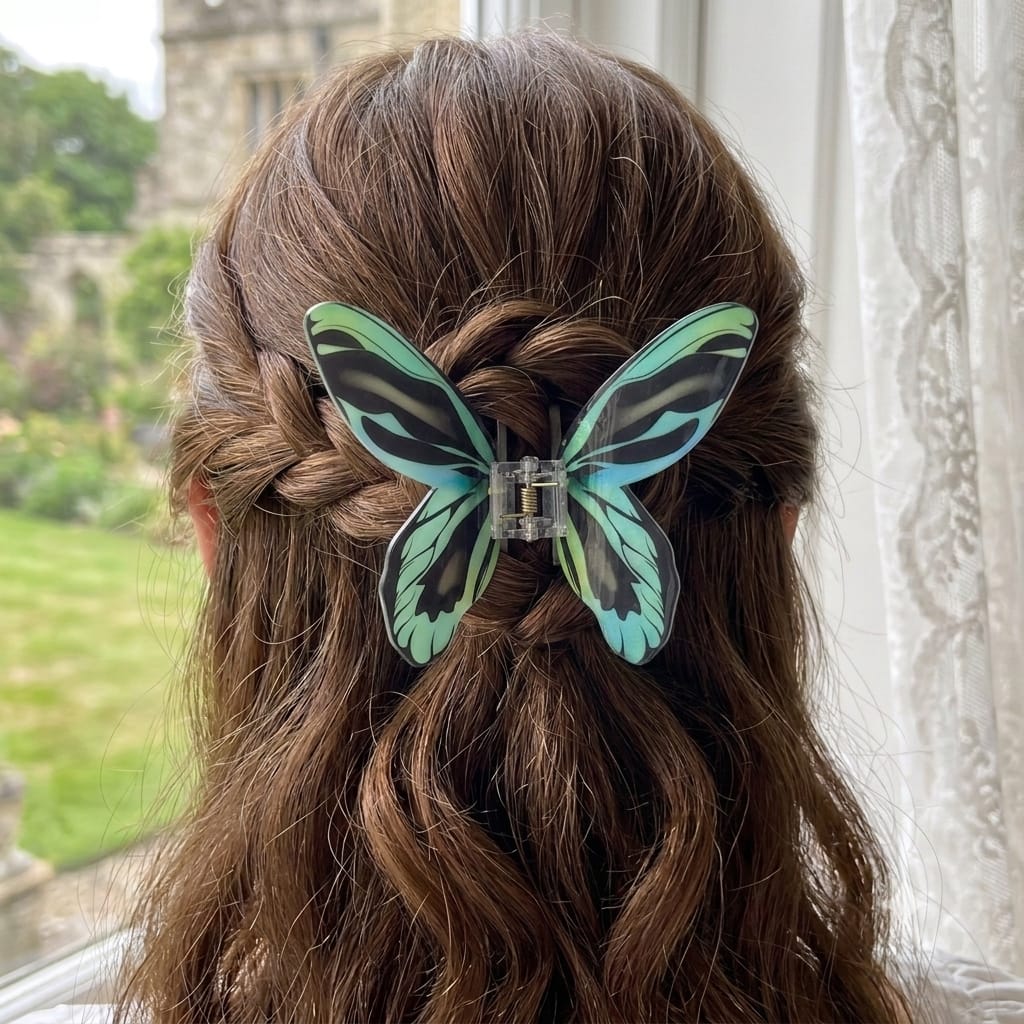 Turquoise Popup Butterfly Claw Clip