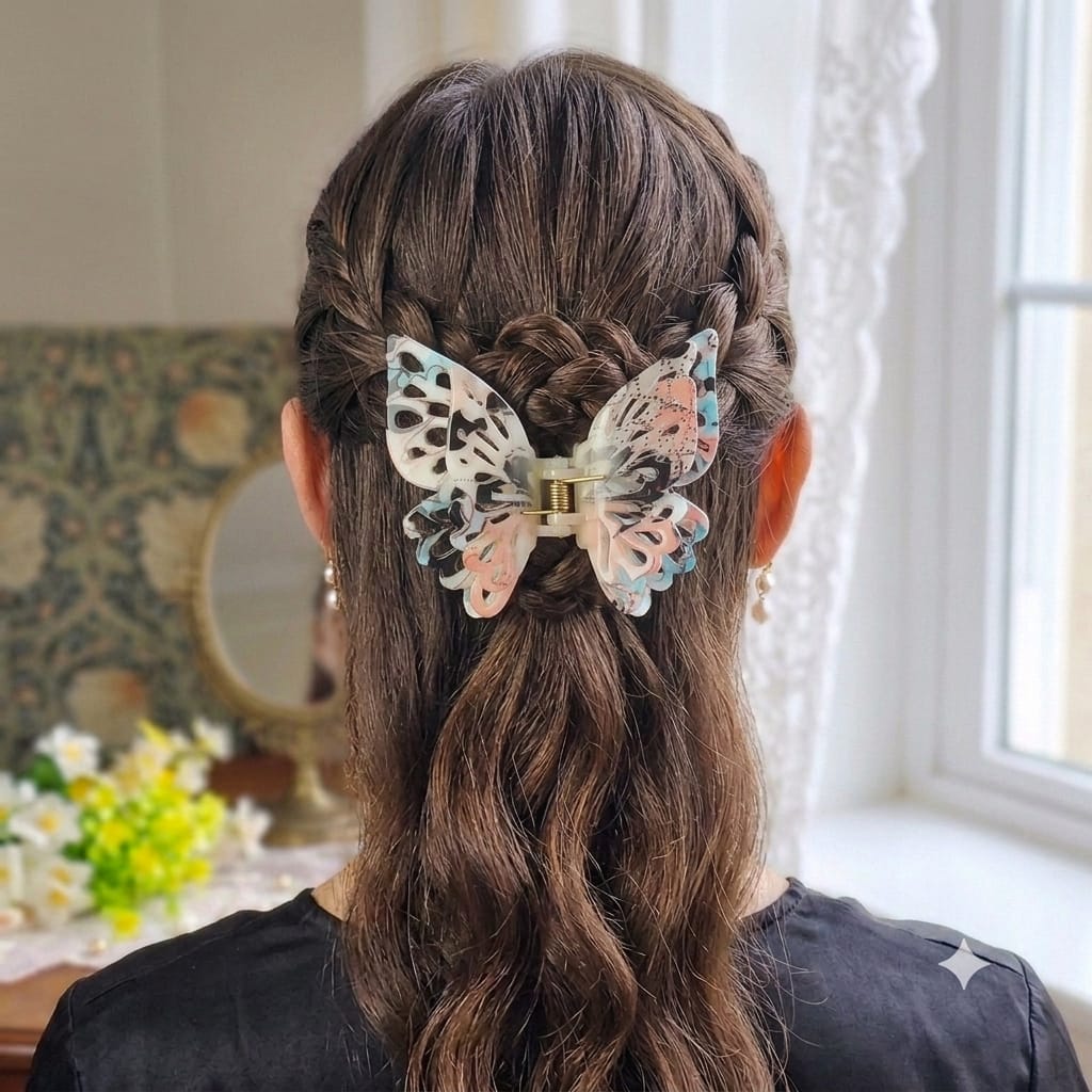 3D Butterfly Unicorn Hair Claw Clip