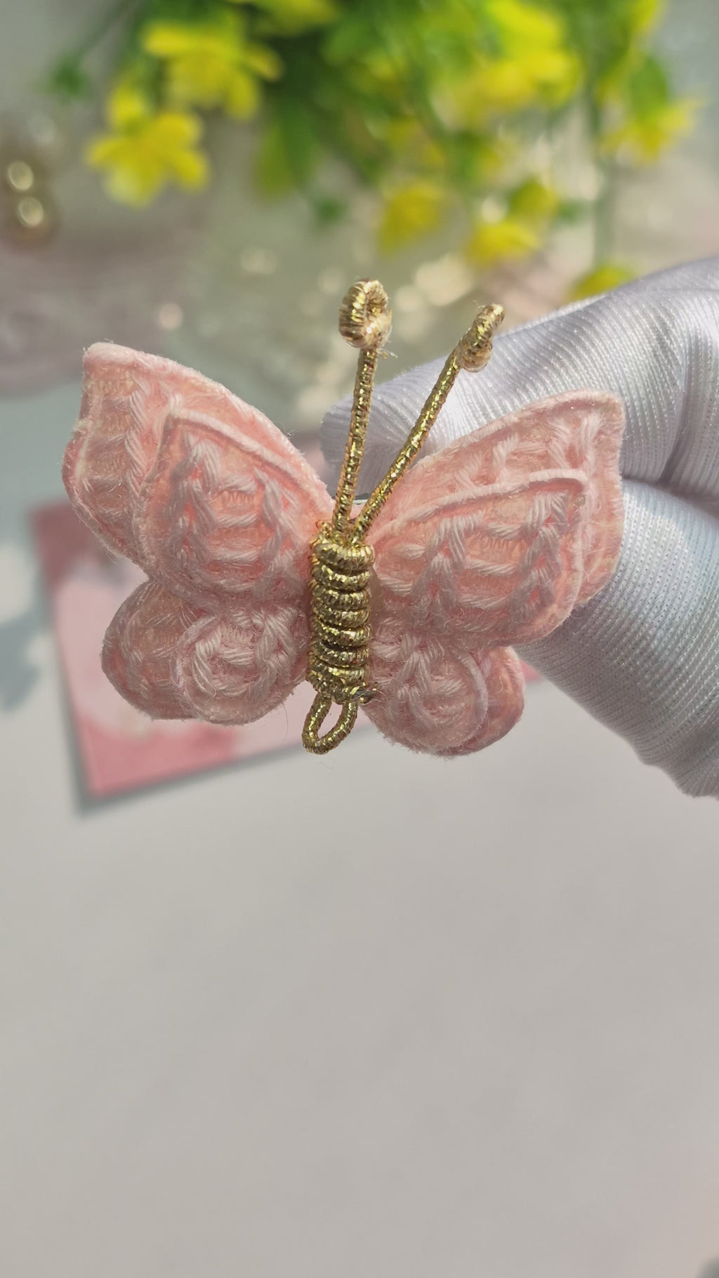 Peach Flutter Butterfly Clips