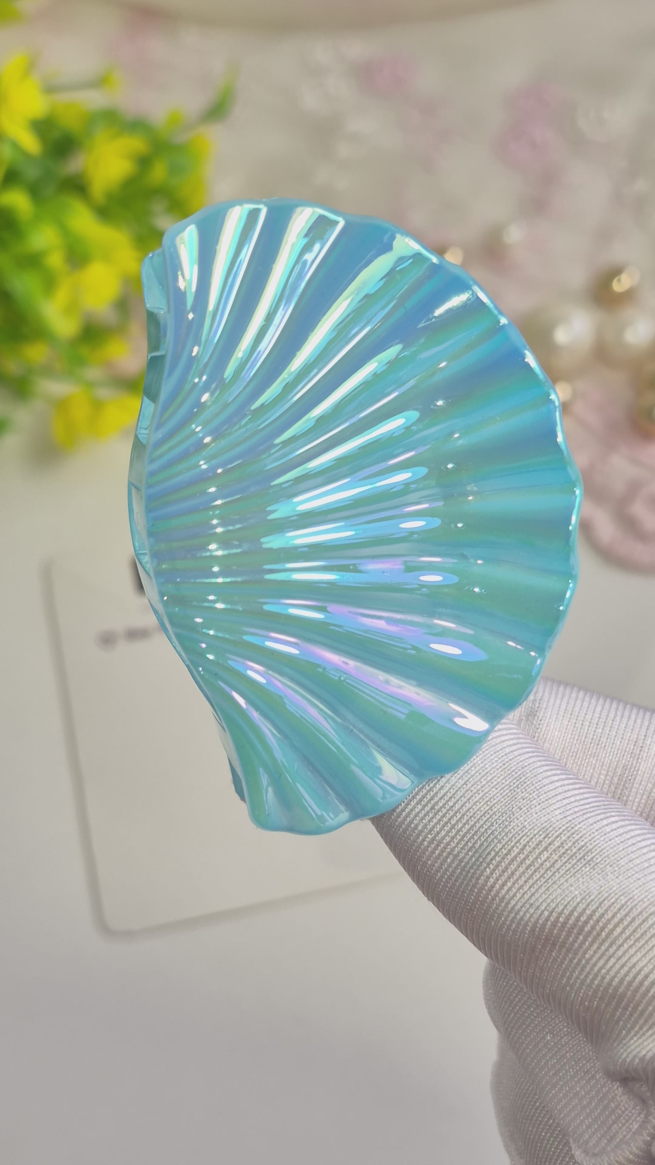 Ocean Blue Mermaid shell claw clips