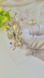 Silver shine Leaf Brooch/Hijab pin