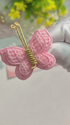 Candy Pink Flutter Butterfly Clips
