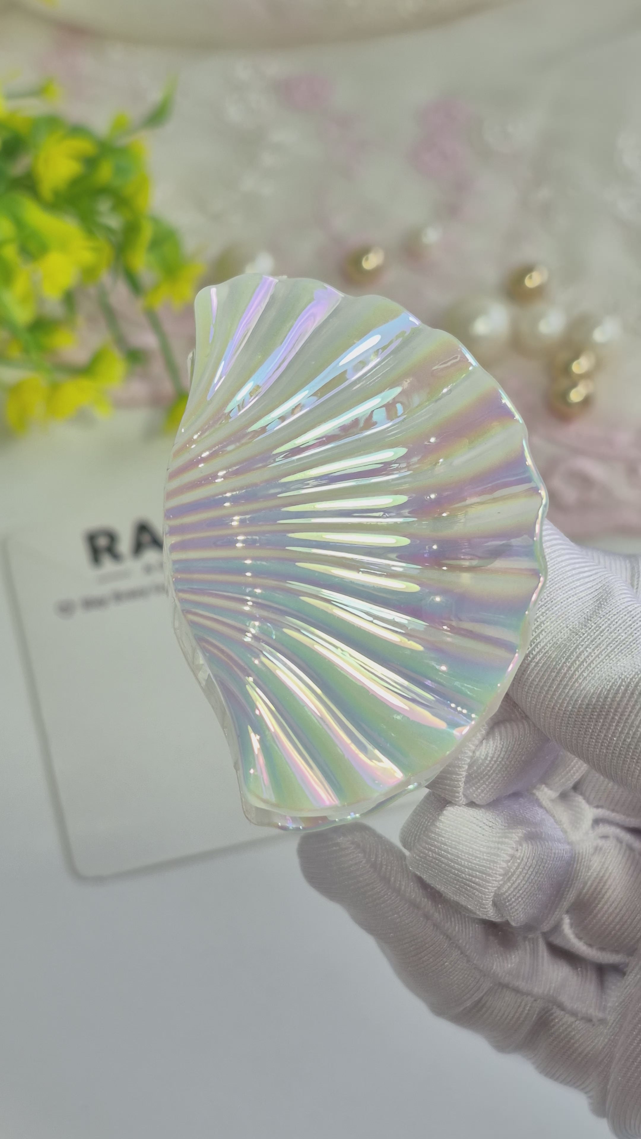 Mother-of-Pearl silver Mermaid shell claw clips