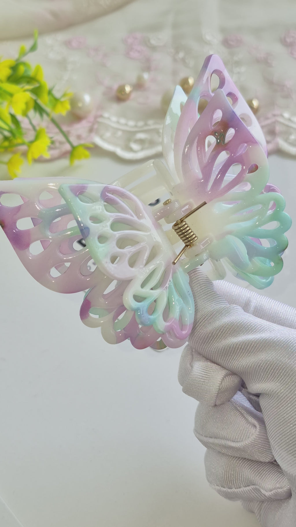 3D Butterfly Pastel Fairy Hair Claw Clip