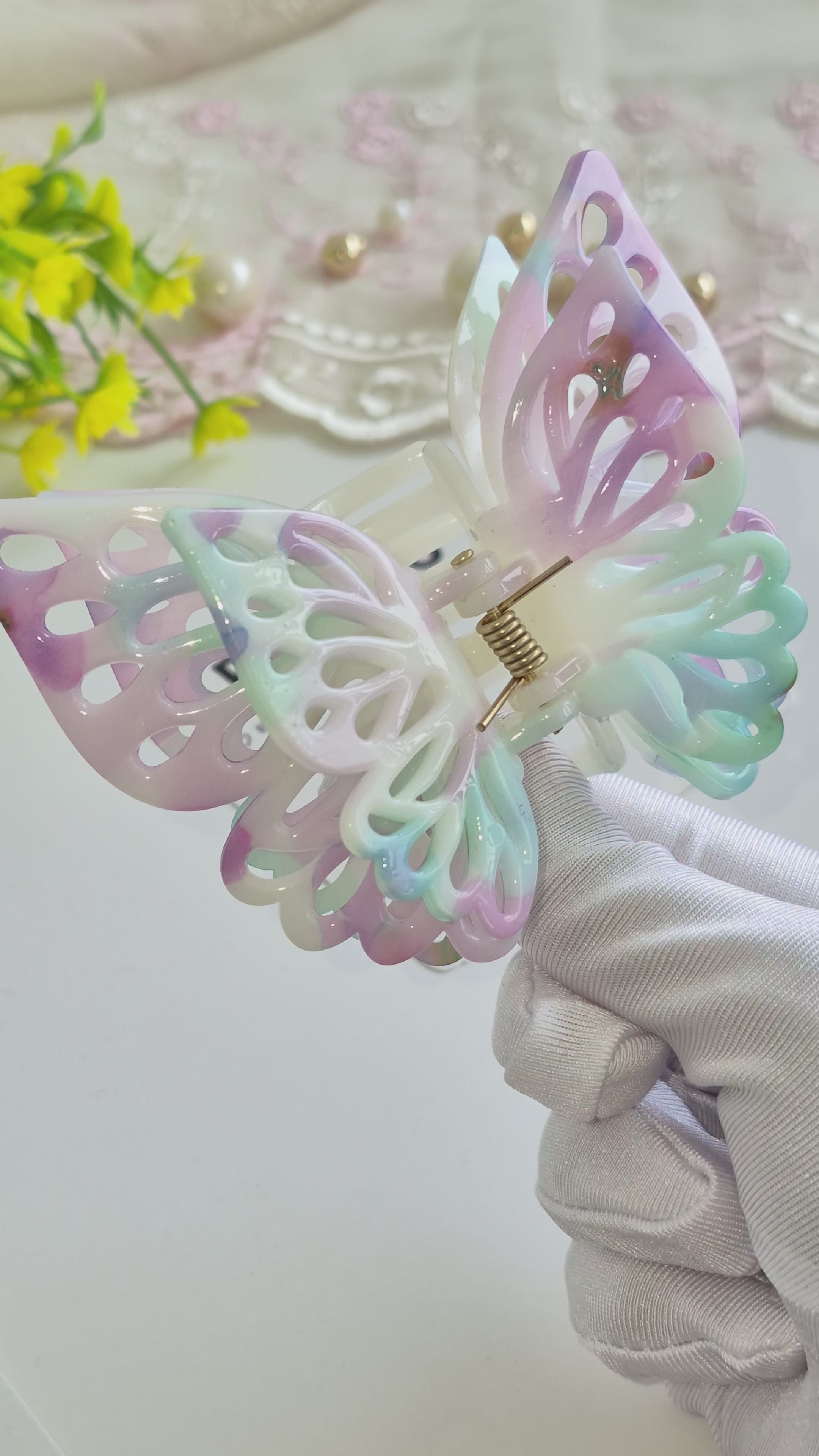 3D Butterfly Pastel Fairy Hair Claw Clip