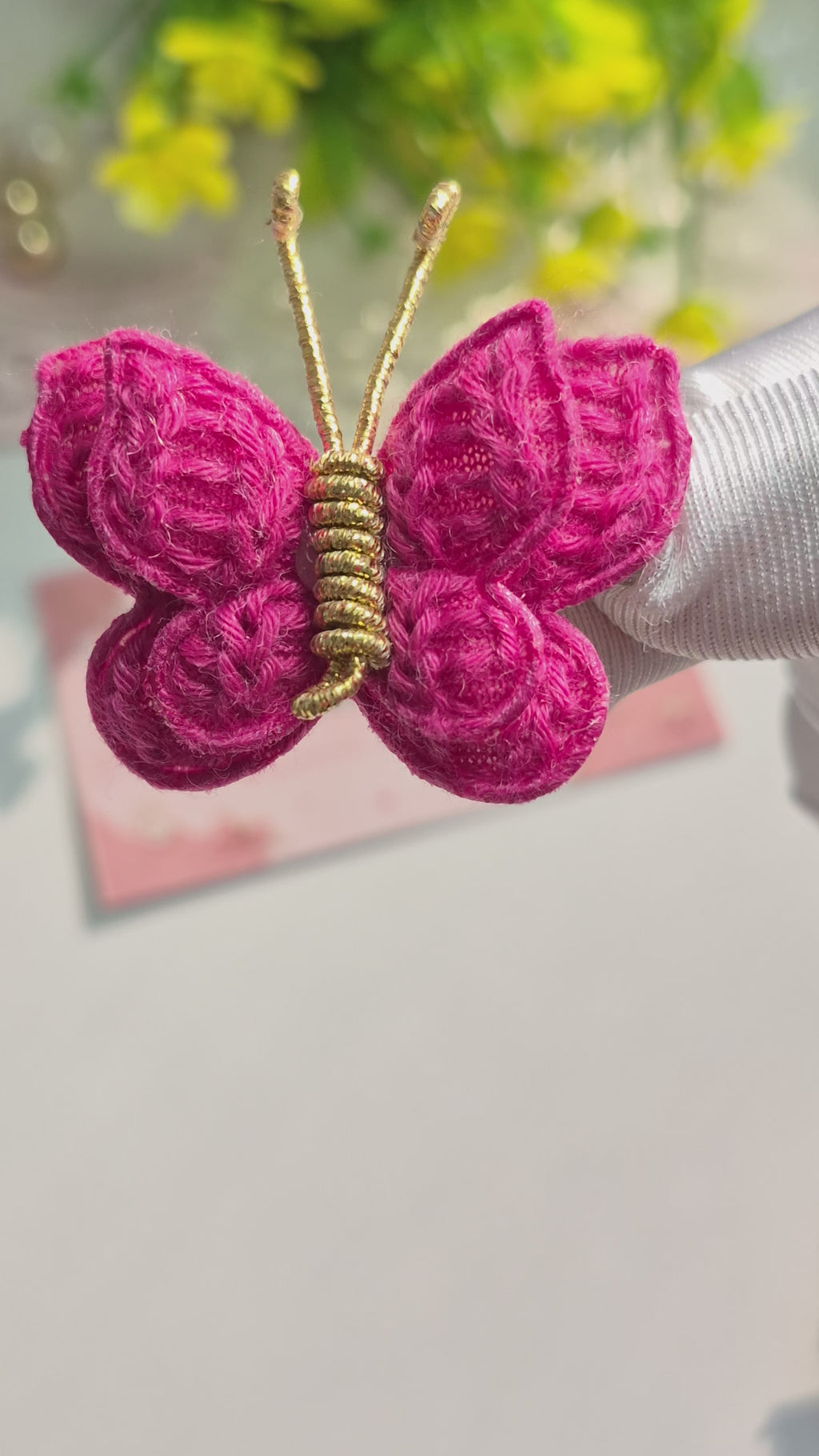 Raspberry Flutter Butterfly Clips