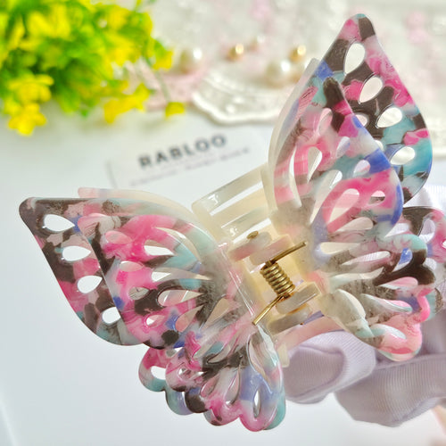 3D Butterfly Black Pink Version Hair Claw Clip