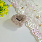 Mocha Taupe Furry Heart Claw Clip