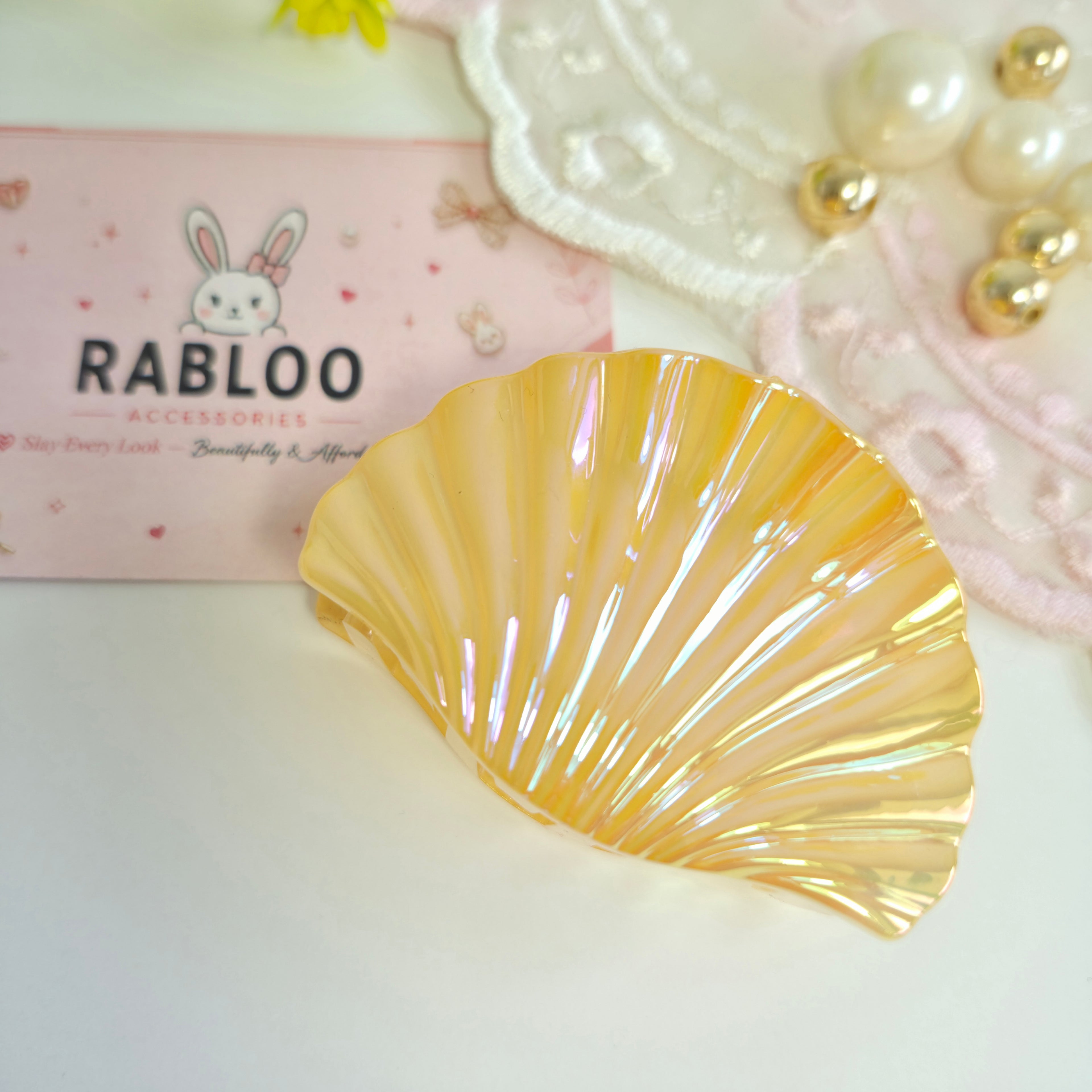 Golden Sand Mermaid shell claw clips