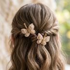 Nuts brown Flutter Butterfly Clips