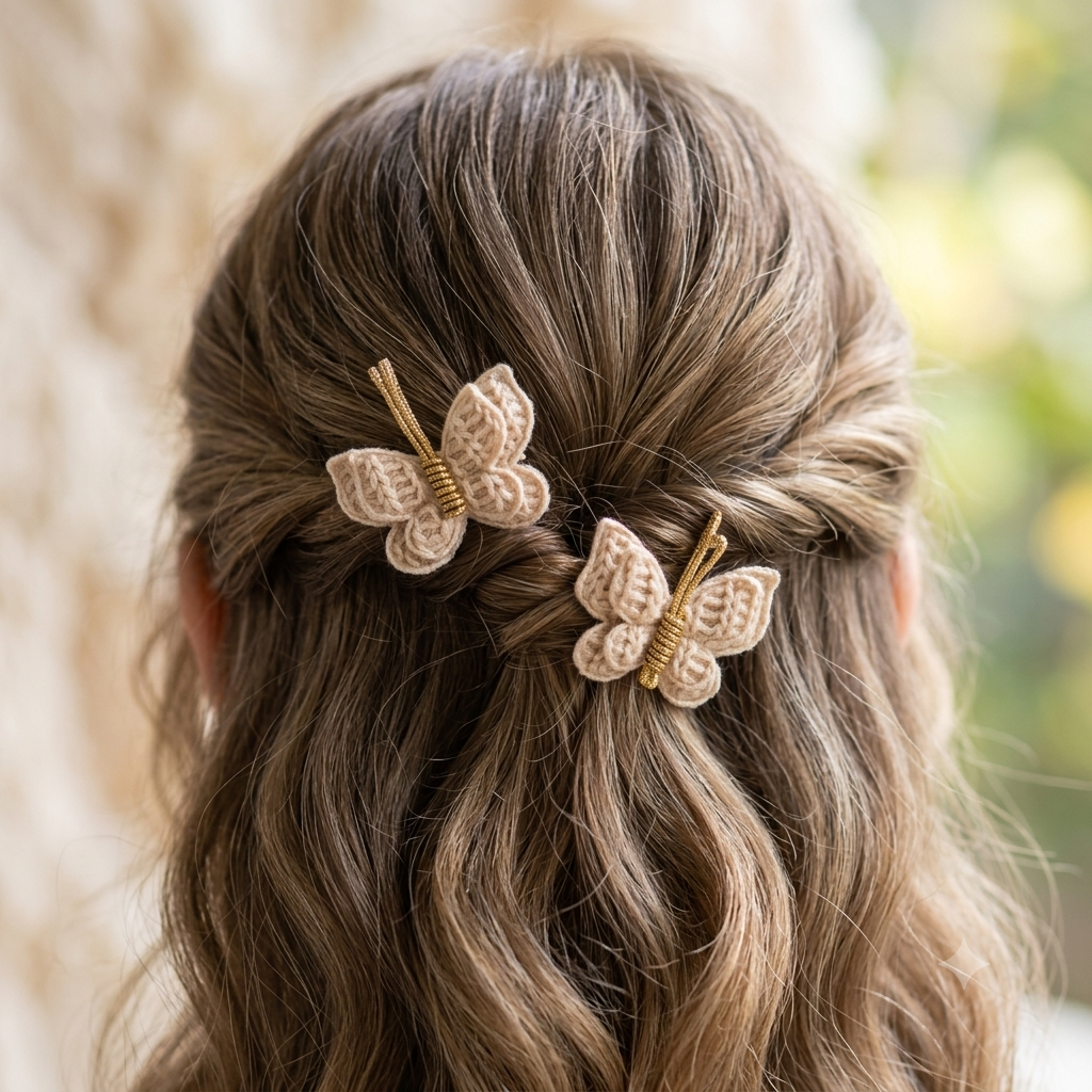 Latte Flutter Butterfly Clips
