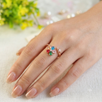 Rainbow Luxe Bloom Adjustable Rings