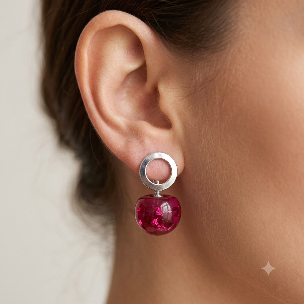 Magenta Aura Studs