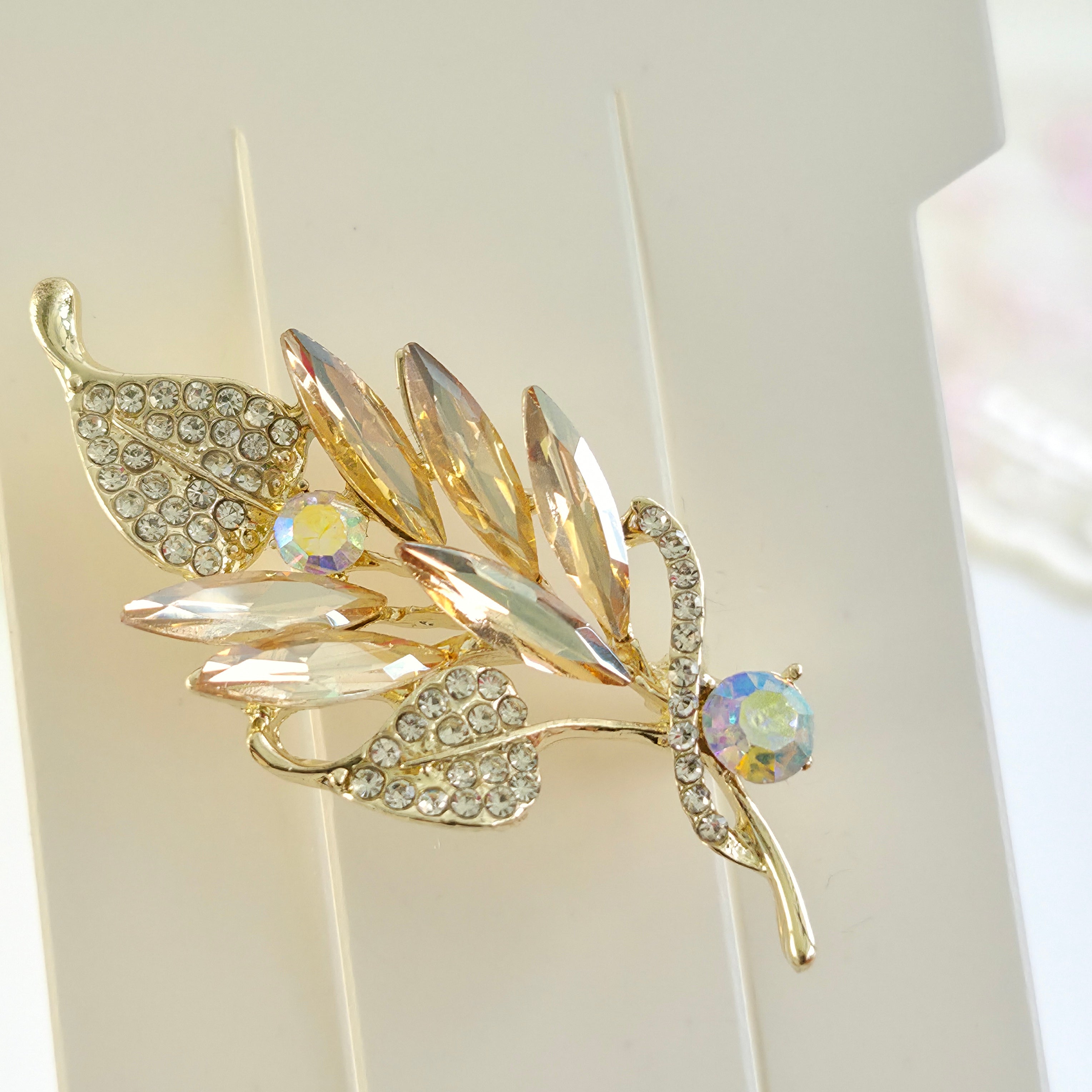 champagne gold  Leaf Brooch/Hijab pin