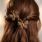 Chocolate brown Flutter Butterfly Clips