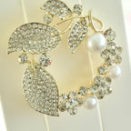Crystal Pearl Floral Wreath Brooch/hijab pin