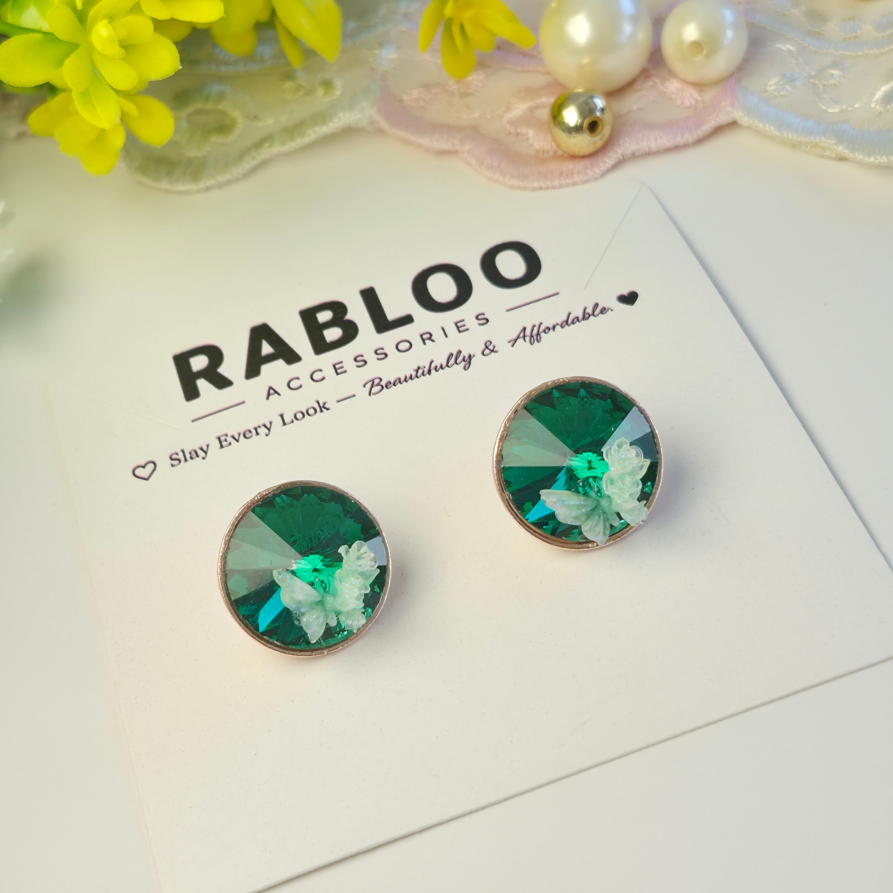 Emerald Meadow Tinker Bell Studs