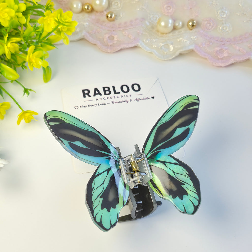 Turquoise Popup Butterfly Claw Clip