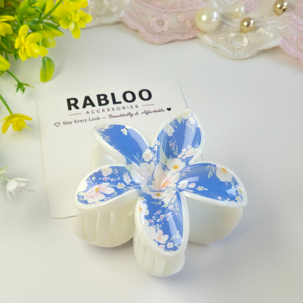 Royal Blue Sweet Charm Plumeria Claw Clip