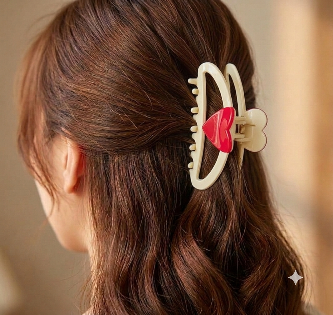 Ivory Hold My Heart  Claw Clip