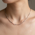 Silver Bar Link Chain Necklace