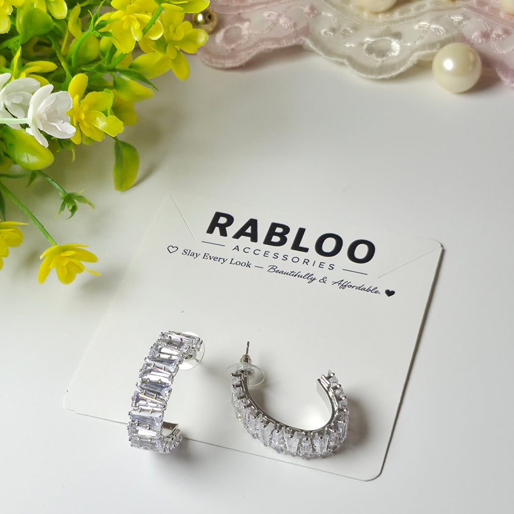 Silver Endless Sparkle Hoops