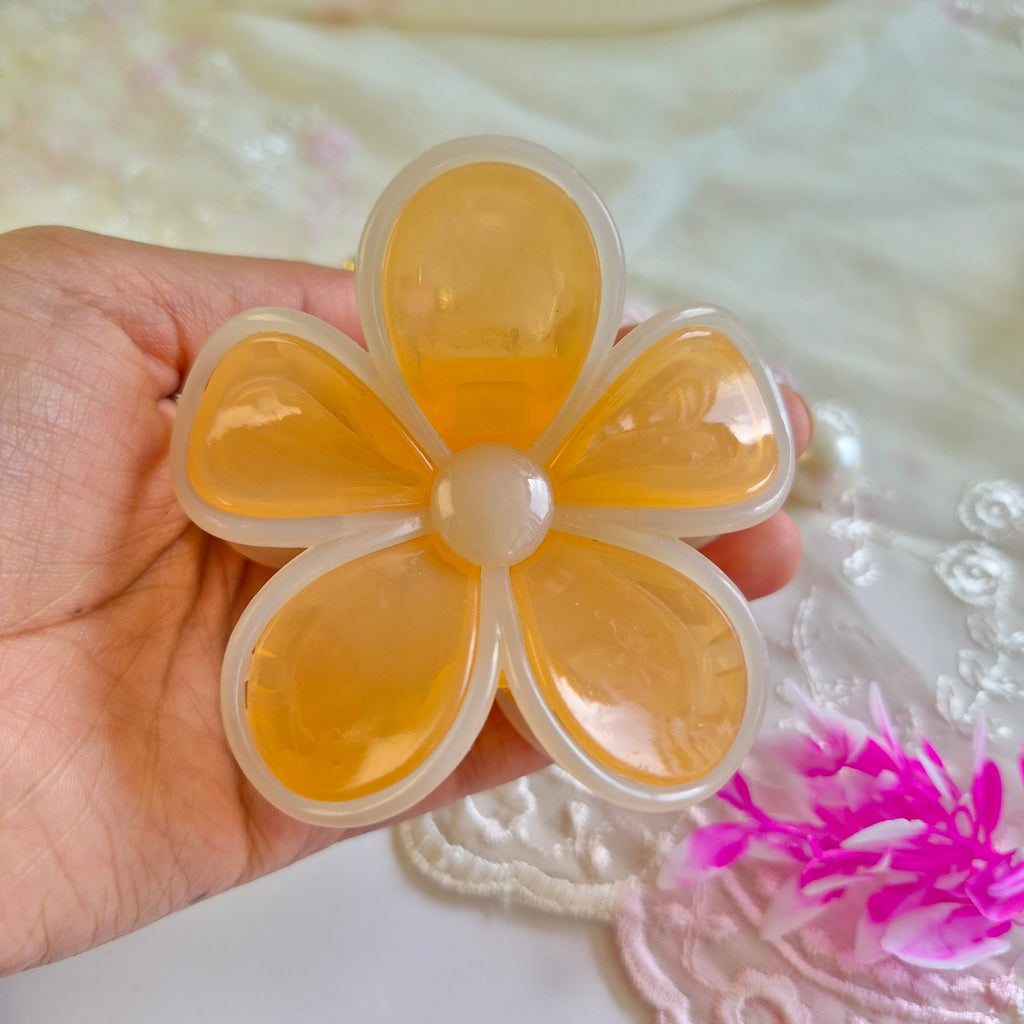 Apricot Glow Jelly Bloom Claw Clip