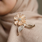 Golden Floral Opal Brooch/Hijab pin