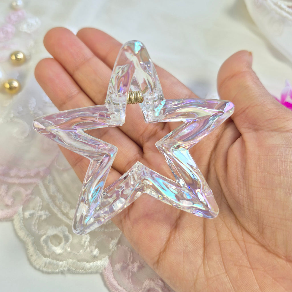 Crystal Aurora Sparkle Star Clip