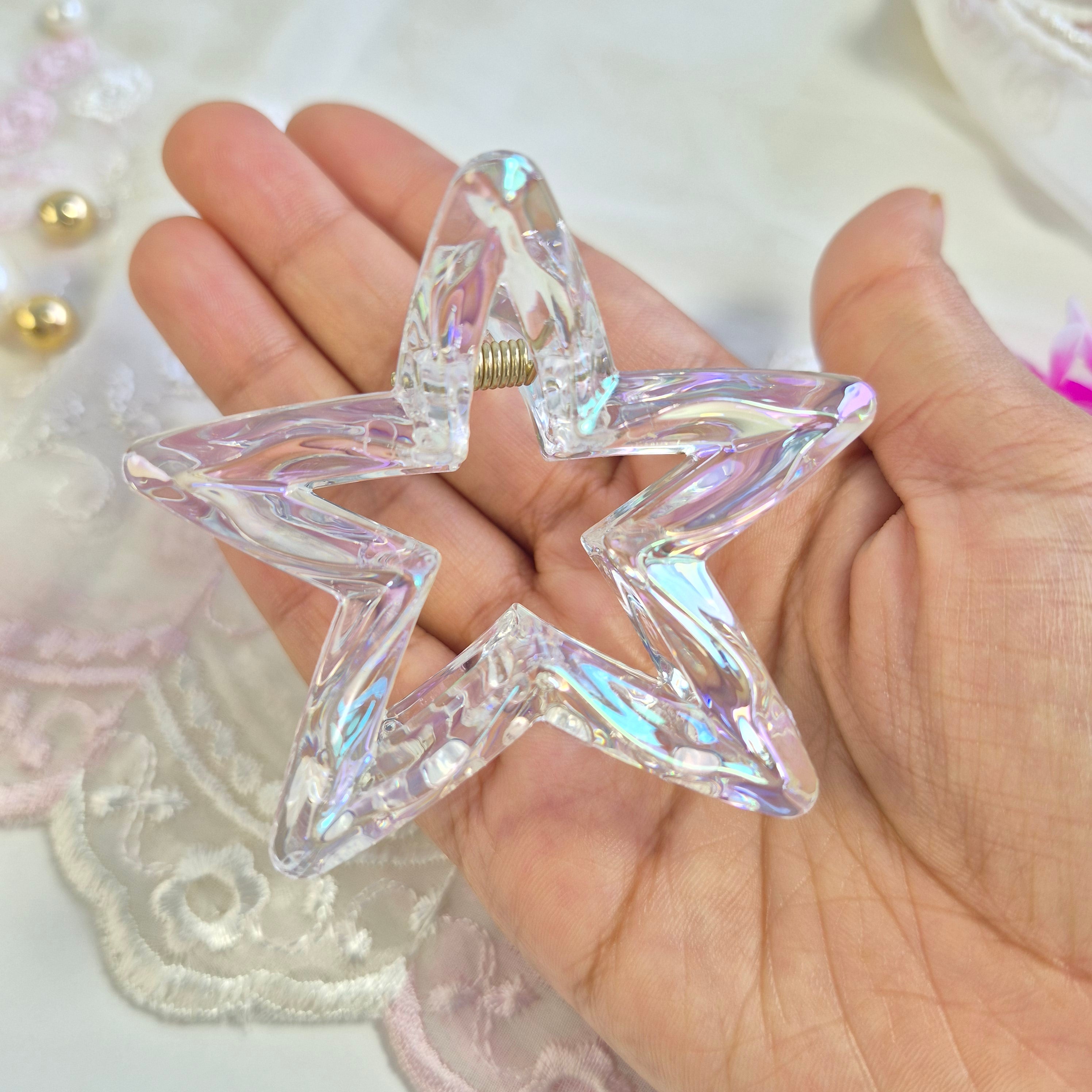 Crystal Aurora Sparkle Star Clip