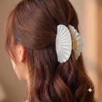 Mother-of-Pearl silver Mermaid shell claw clips