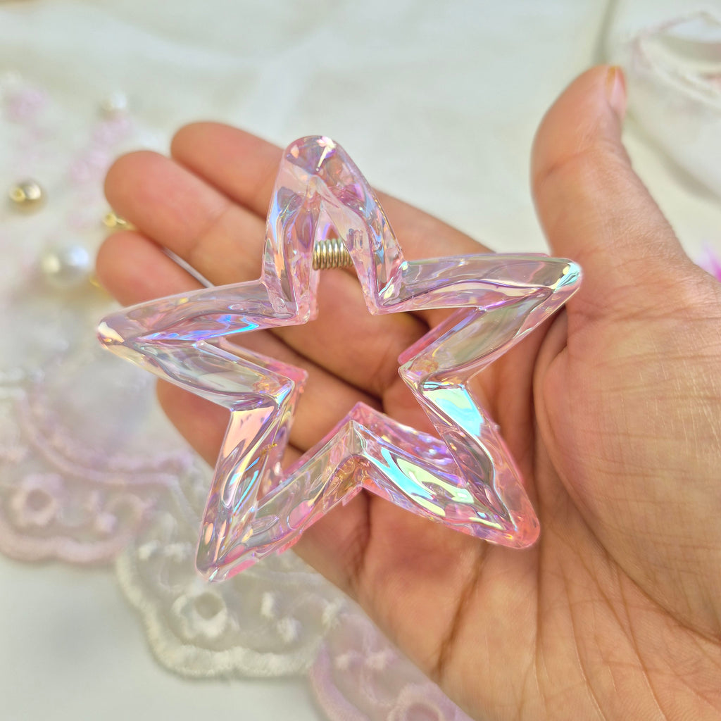 Blush Petal Sparkle Star Clip
