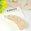Peach Blossom Iridescent Leaf banana Clip